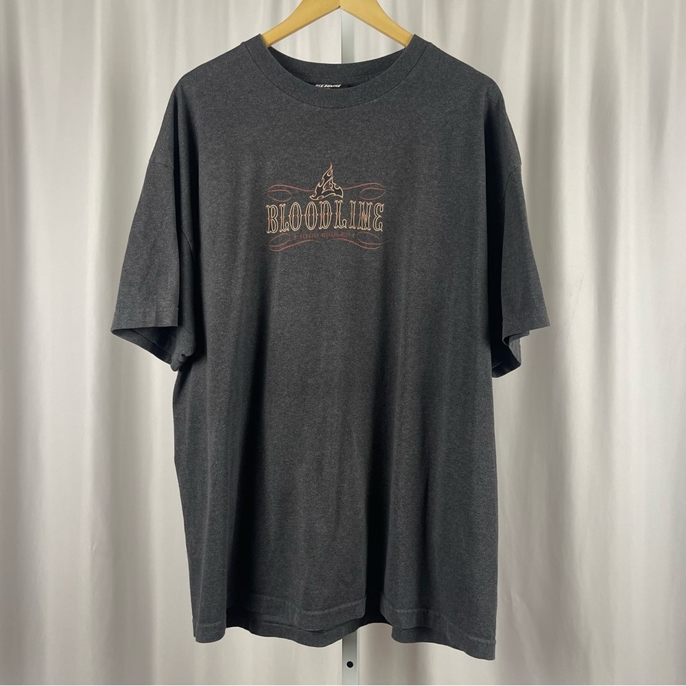 Bloodline 2X XXL High Roller Graphic Shirt Charcoal Grey Flame Grunge Skate
